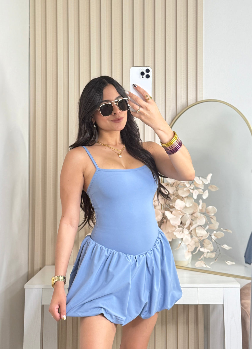 Blue Balloon Dress wt Short