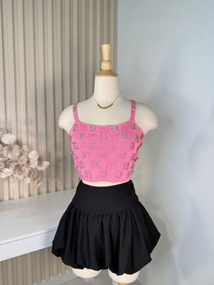 Pink rhinestone top