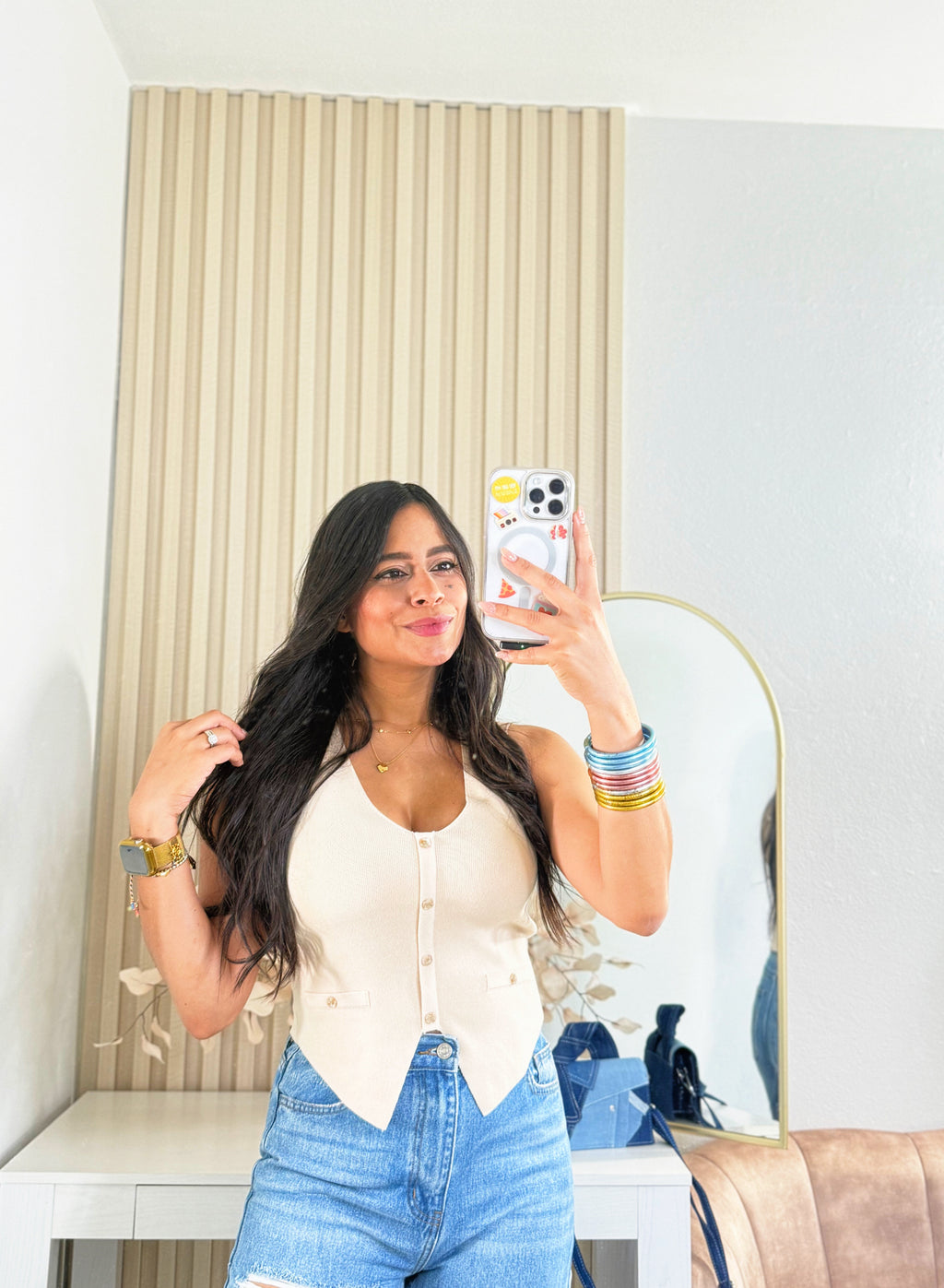 Cream Top Vest