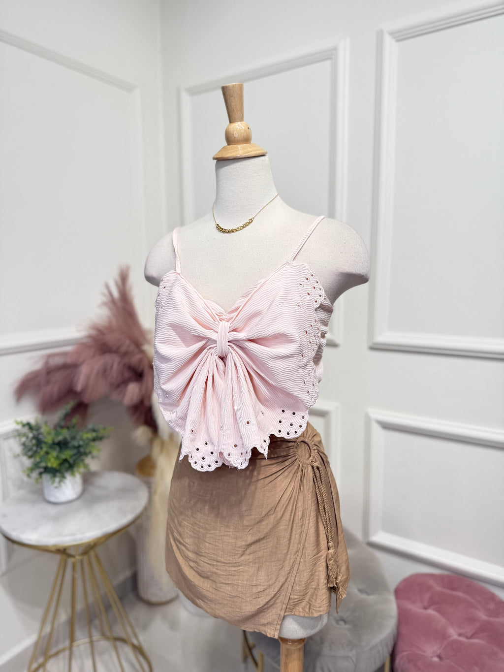 Pink lace top