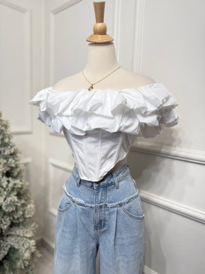 White corset blouse