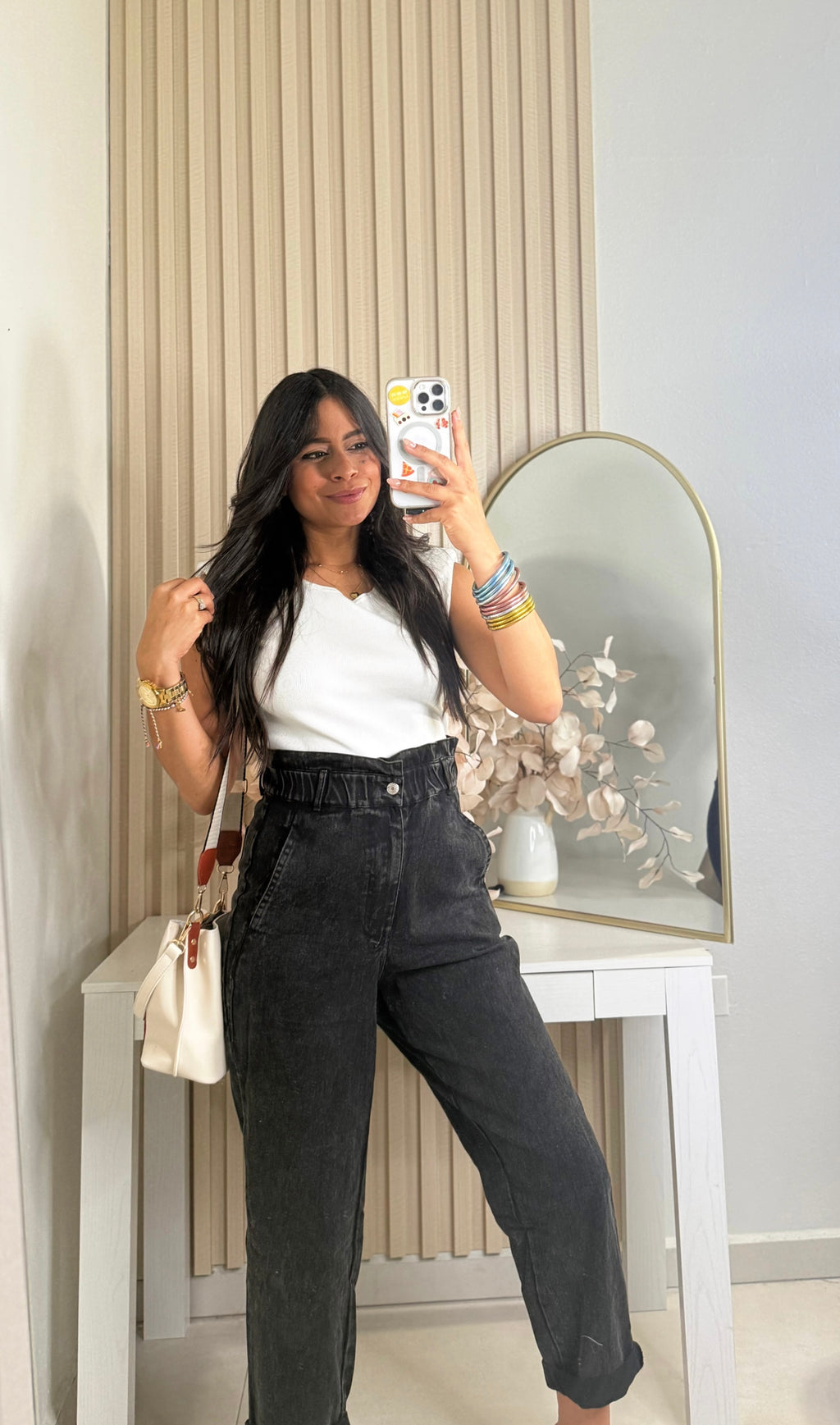 Black Paper Bag Pant
