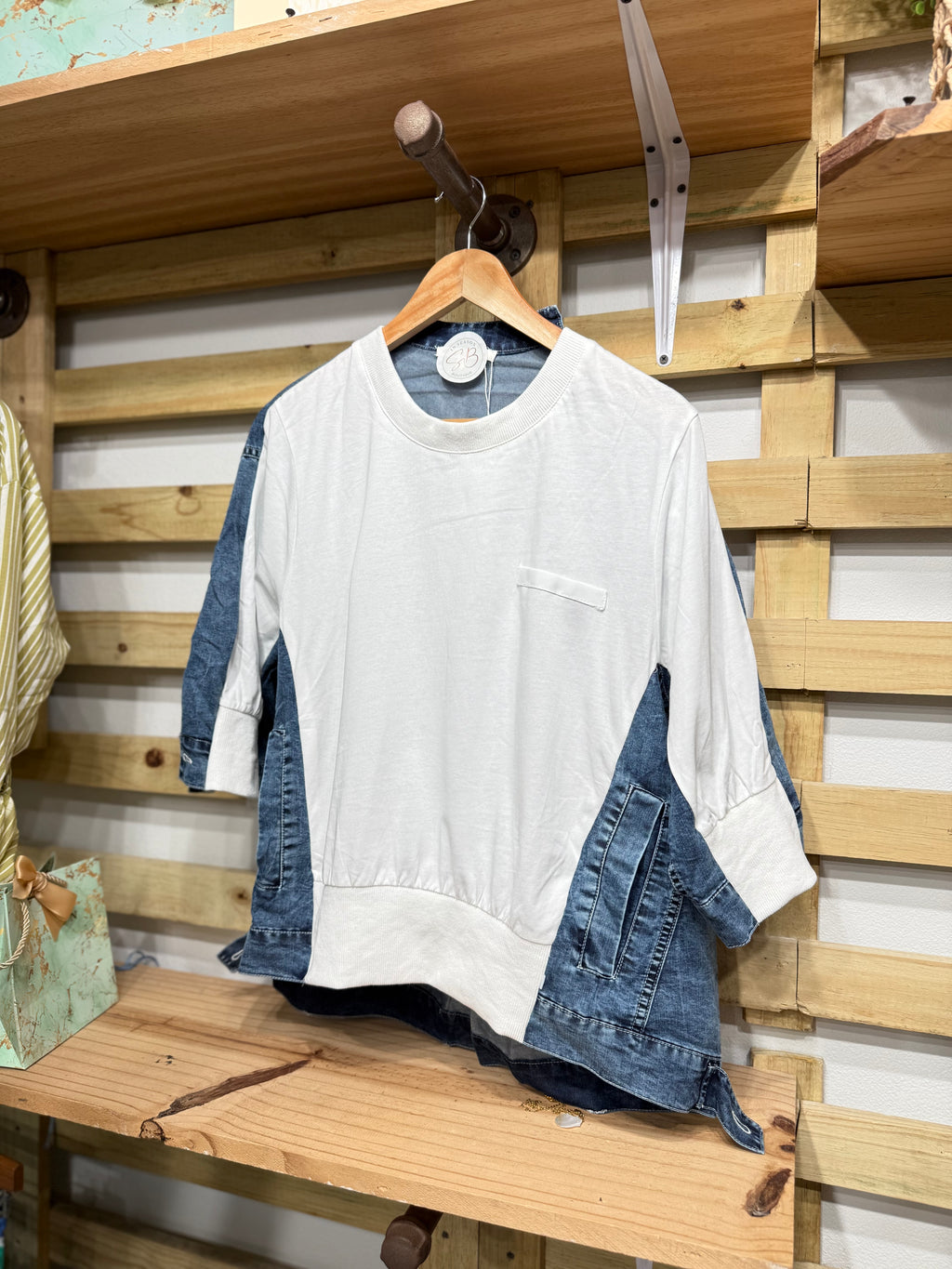 Denim white sweater