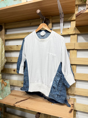 Denim white sweater
