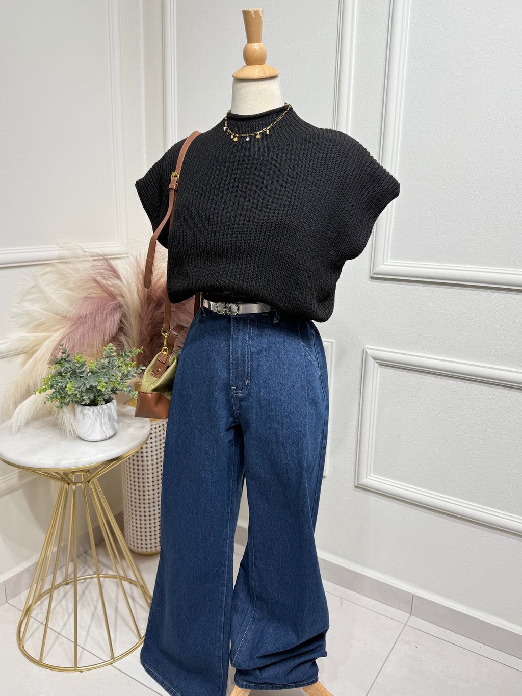 Black Sweater Blouse