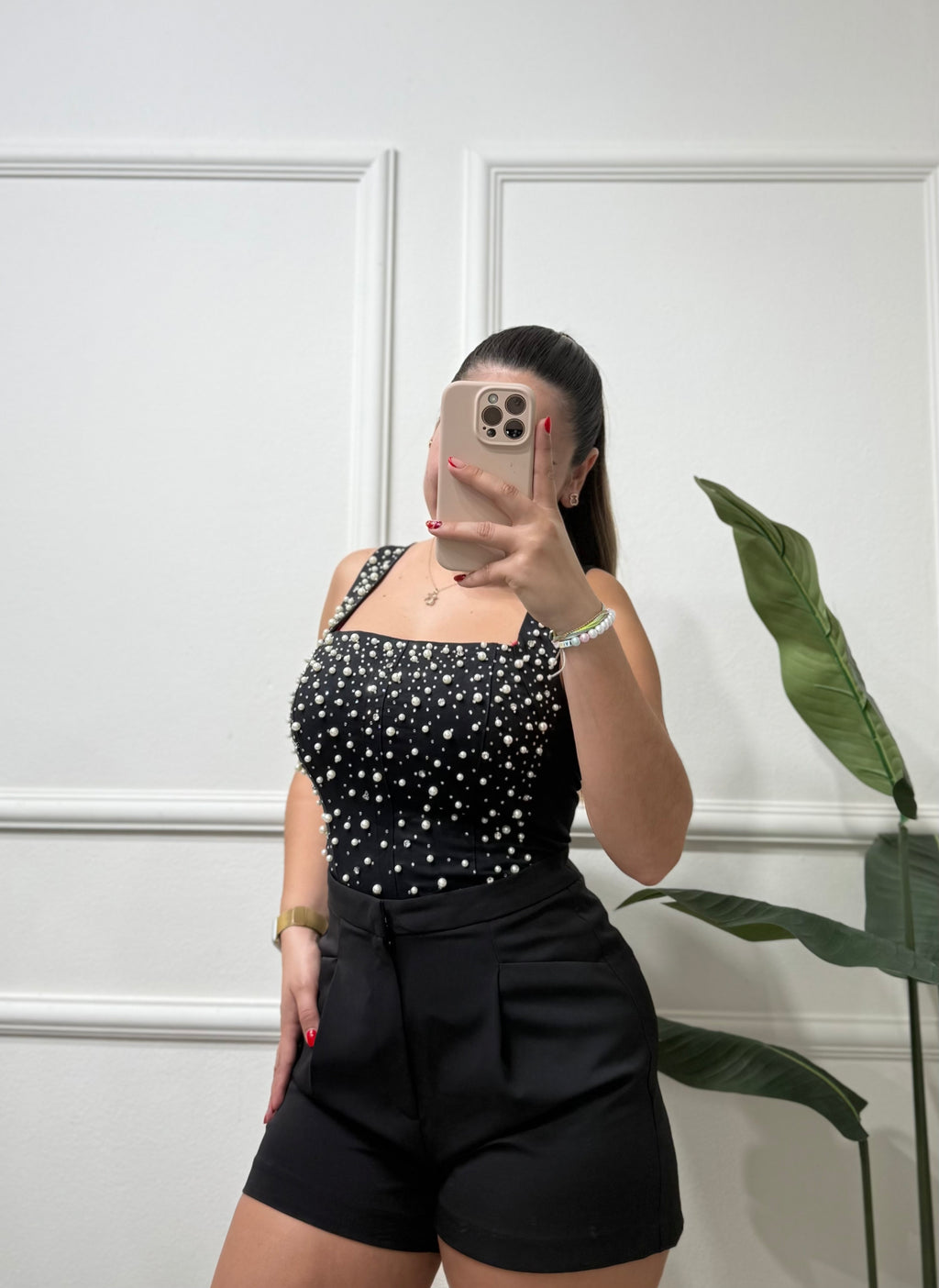 Black Shinning Top