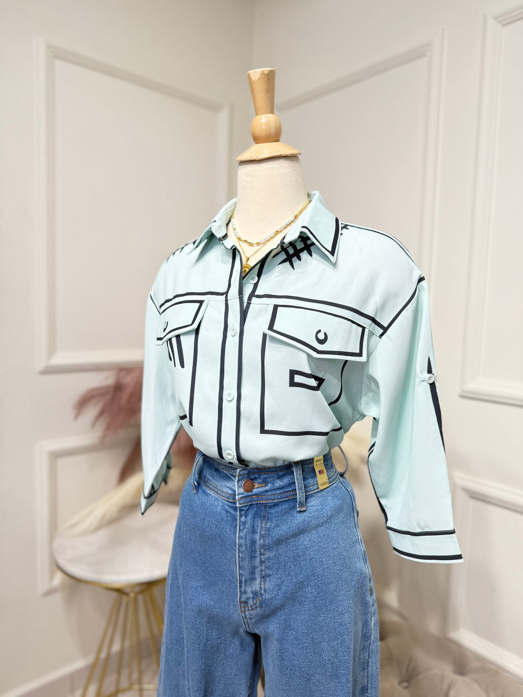 Mint classy blouse