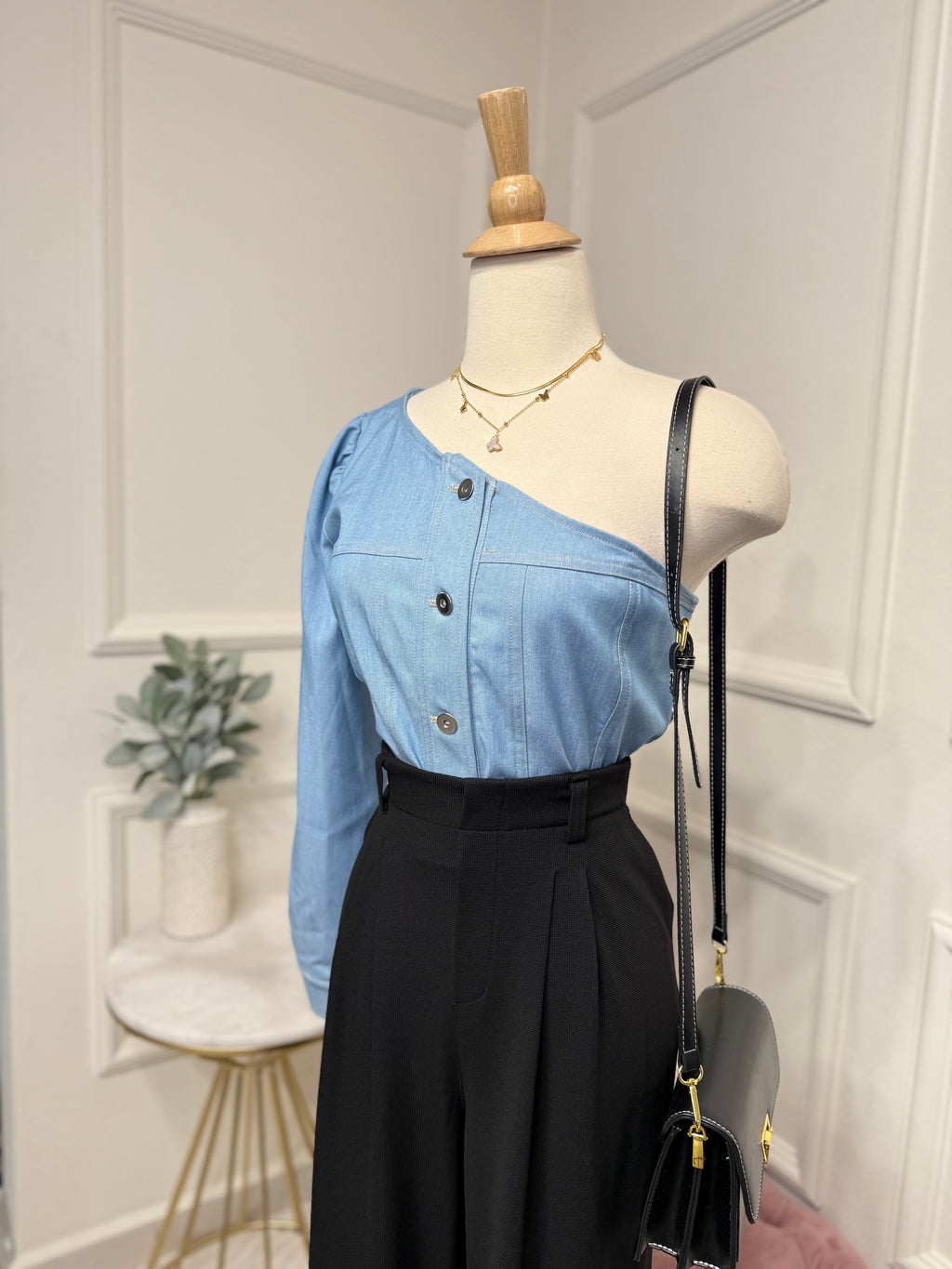 Denim-like top