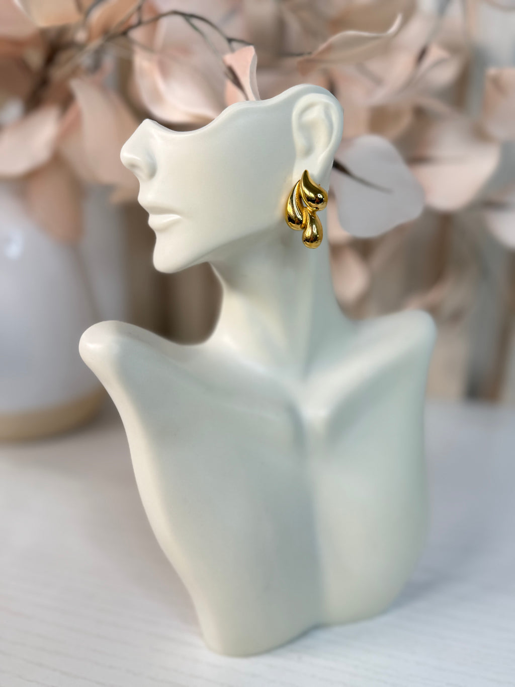 Three Drops Gold Earrings