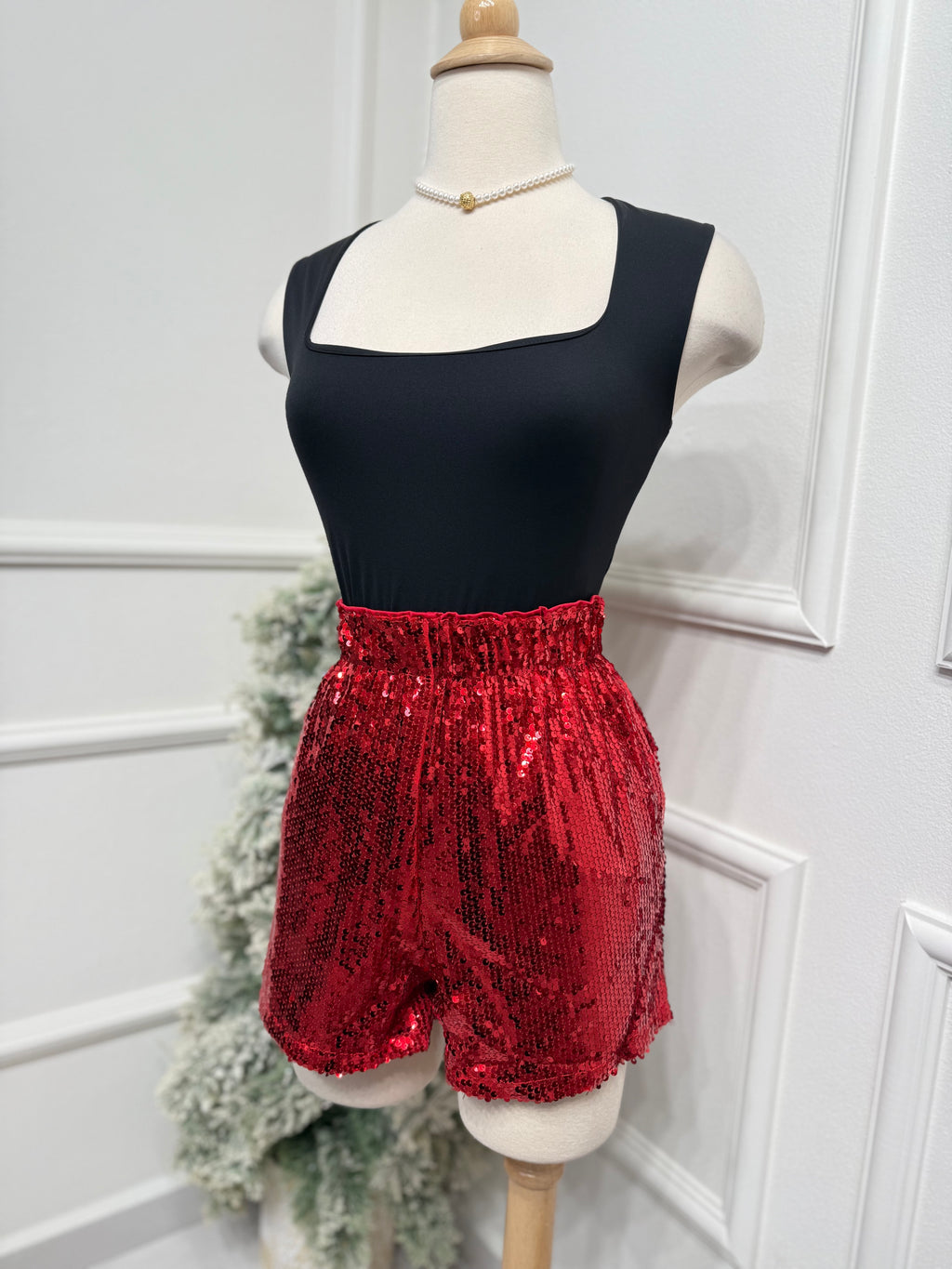 Red Sequins Short