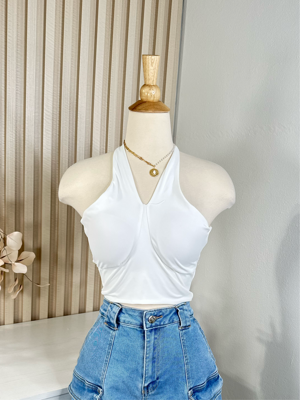 White halter top