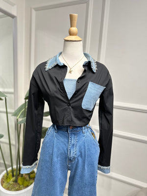 Blusa set Black & Denim