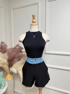Black-denim Short