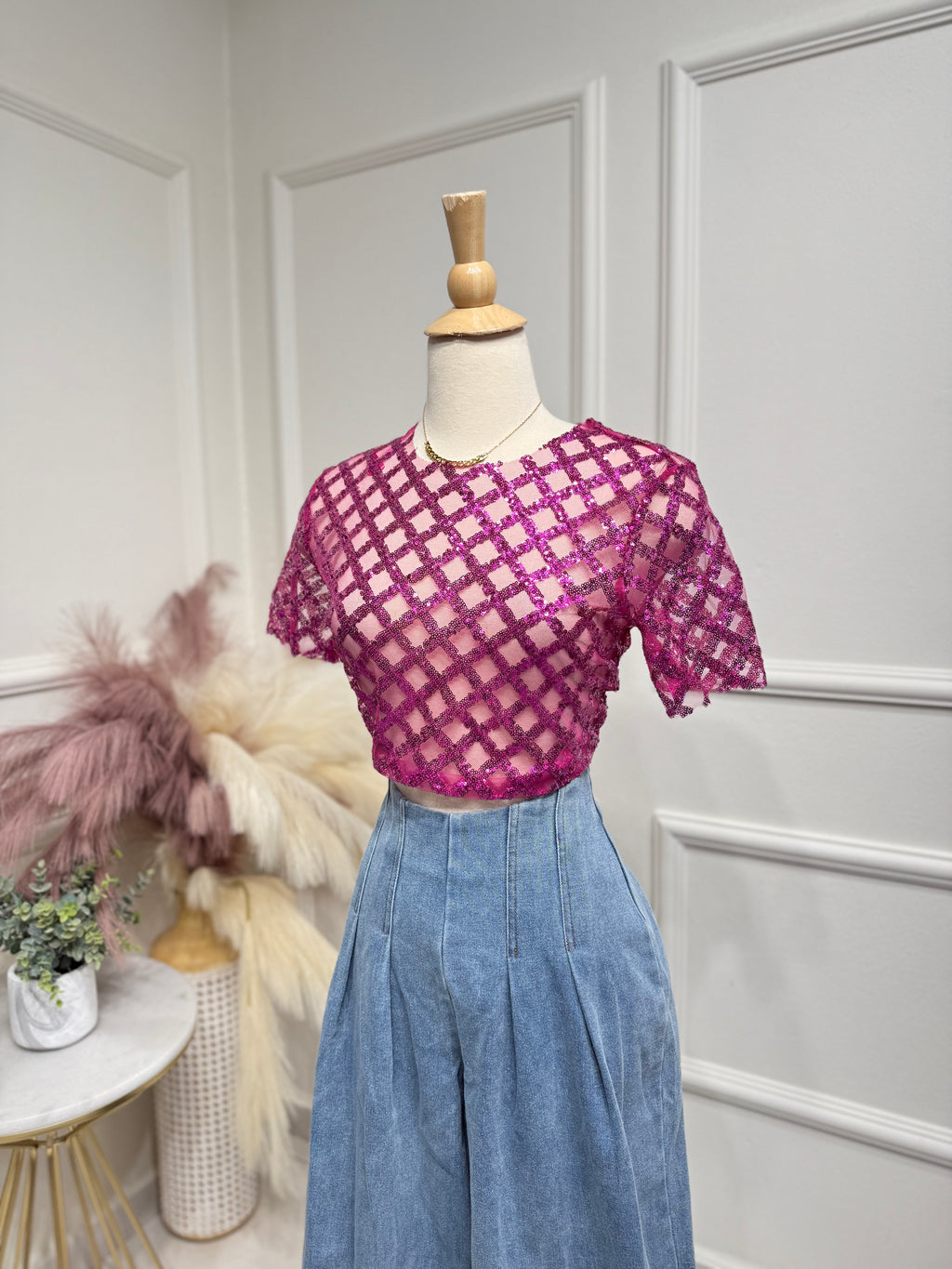 Sparkly pink top