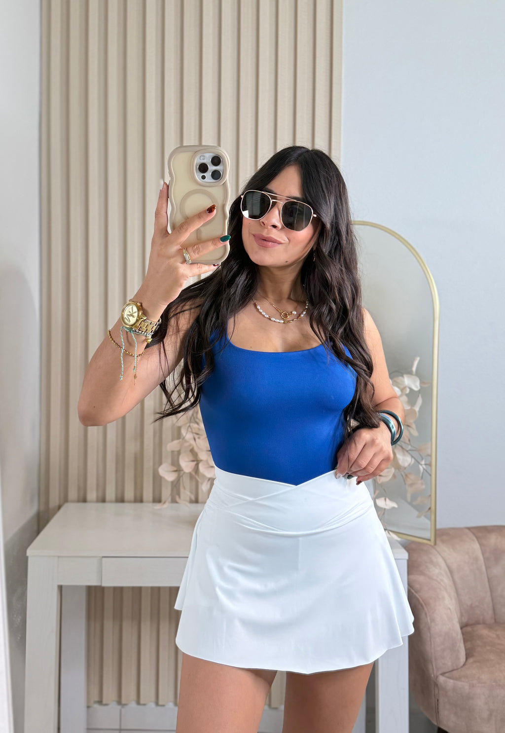 White tenis skort