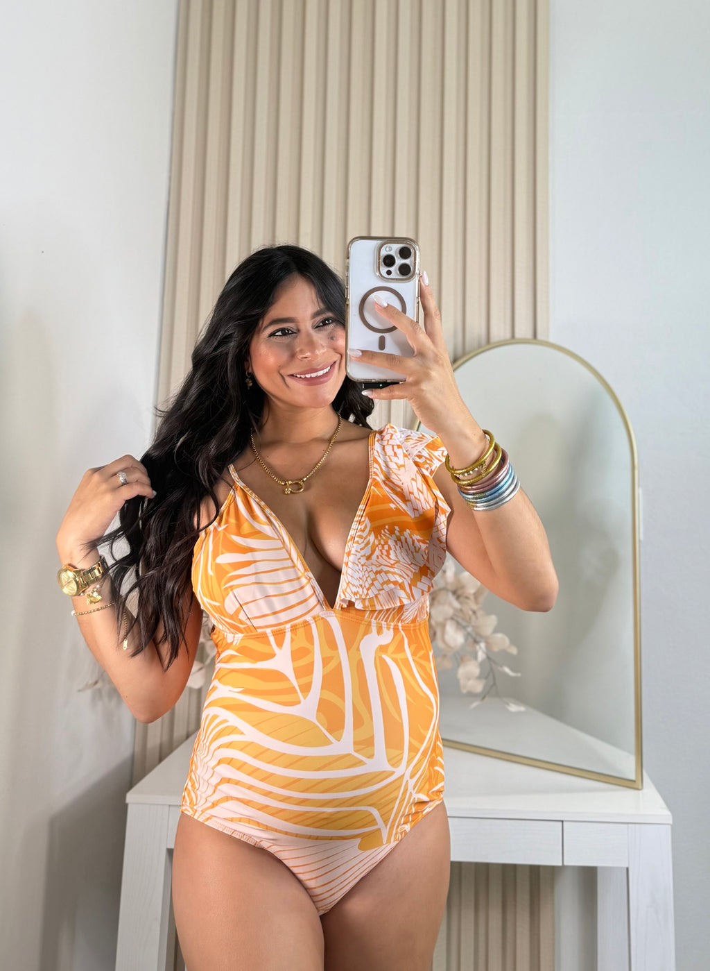 Tropical Orange Swimsuit