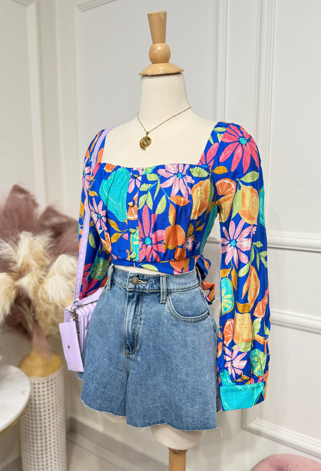 Blue Tropical Top