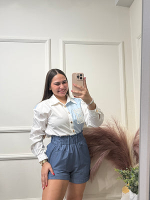 White & Blue Blouse