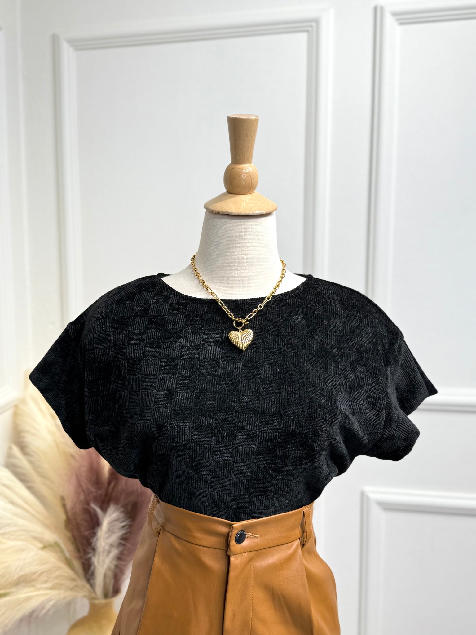 Black Texture Blouse