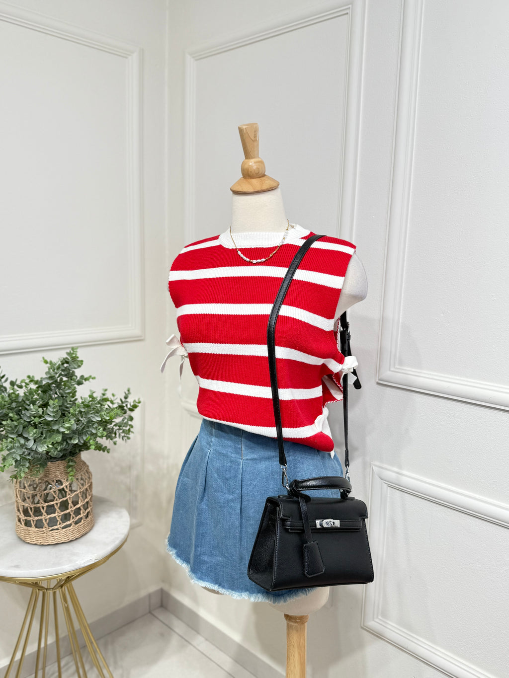 Red Sweater Blouse