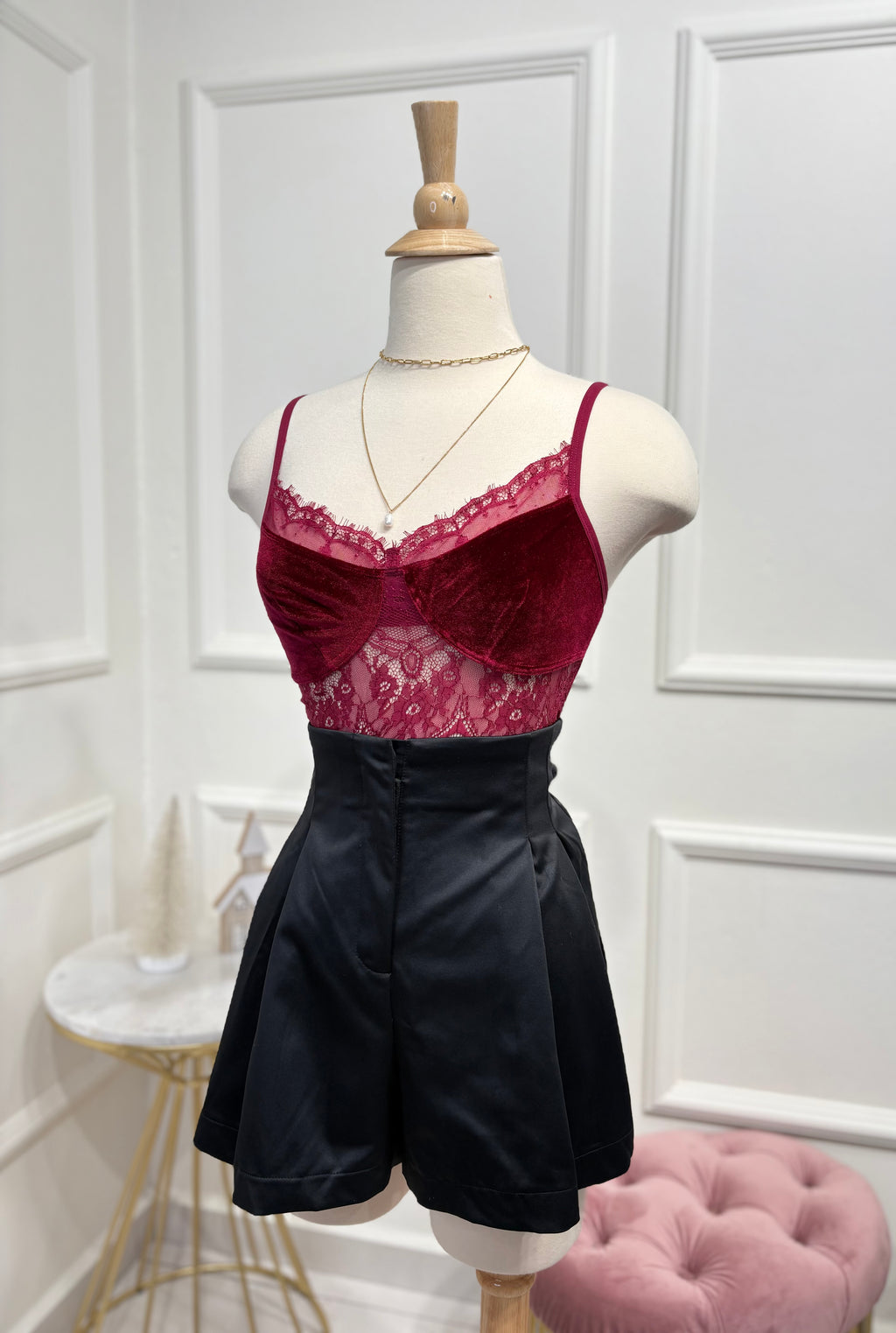 Burgundy top