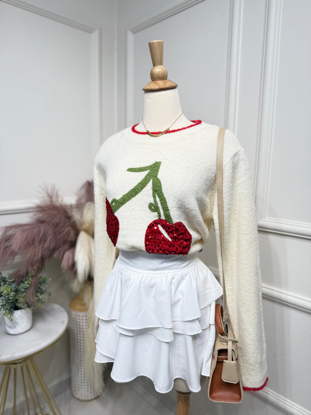 Ivory Cherry sweater