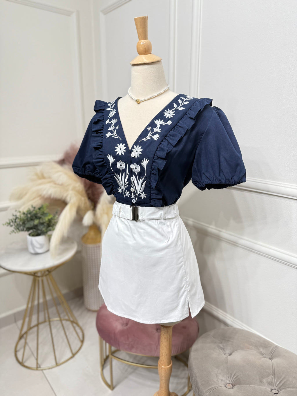 Elegant Navy Blouse