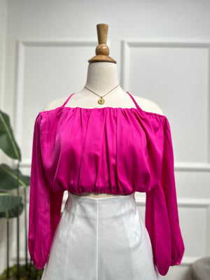 Fuchsia Off Shoulder Blouse