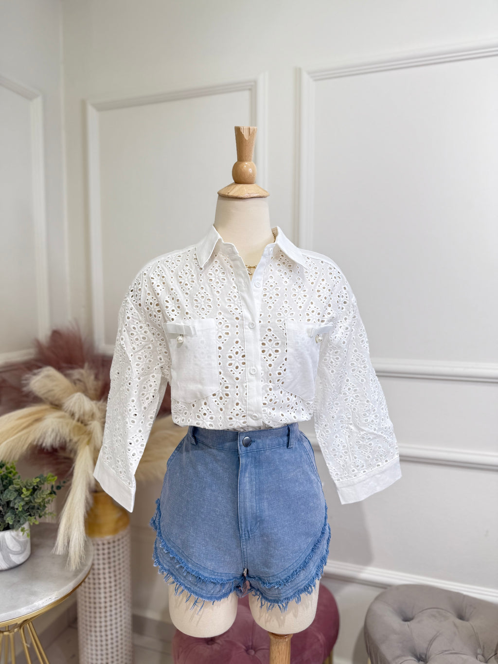 Pearl white blouse