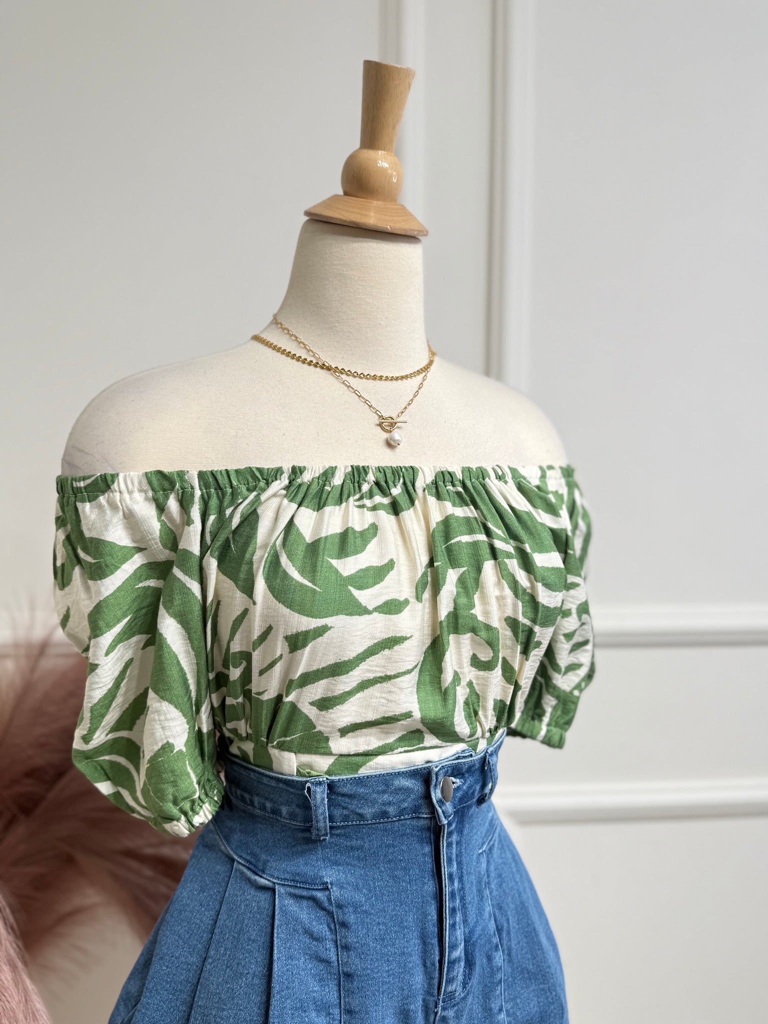 Green Tropical Top