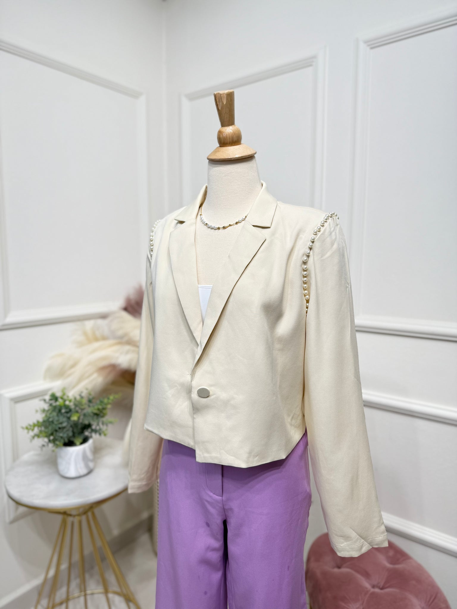 Ivory pearl blazer