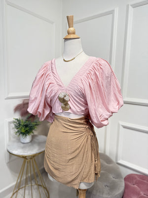 Pink boho blouse