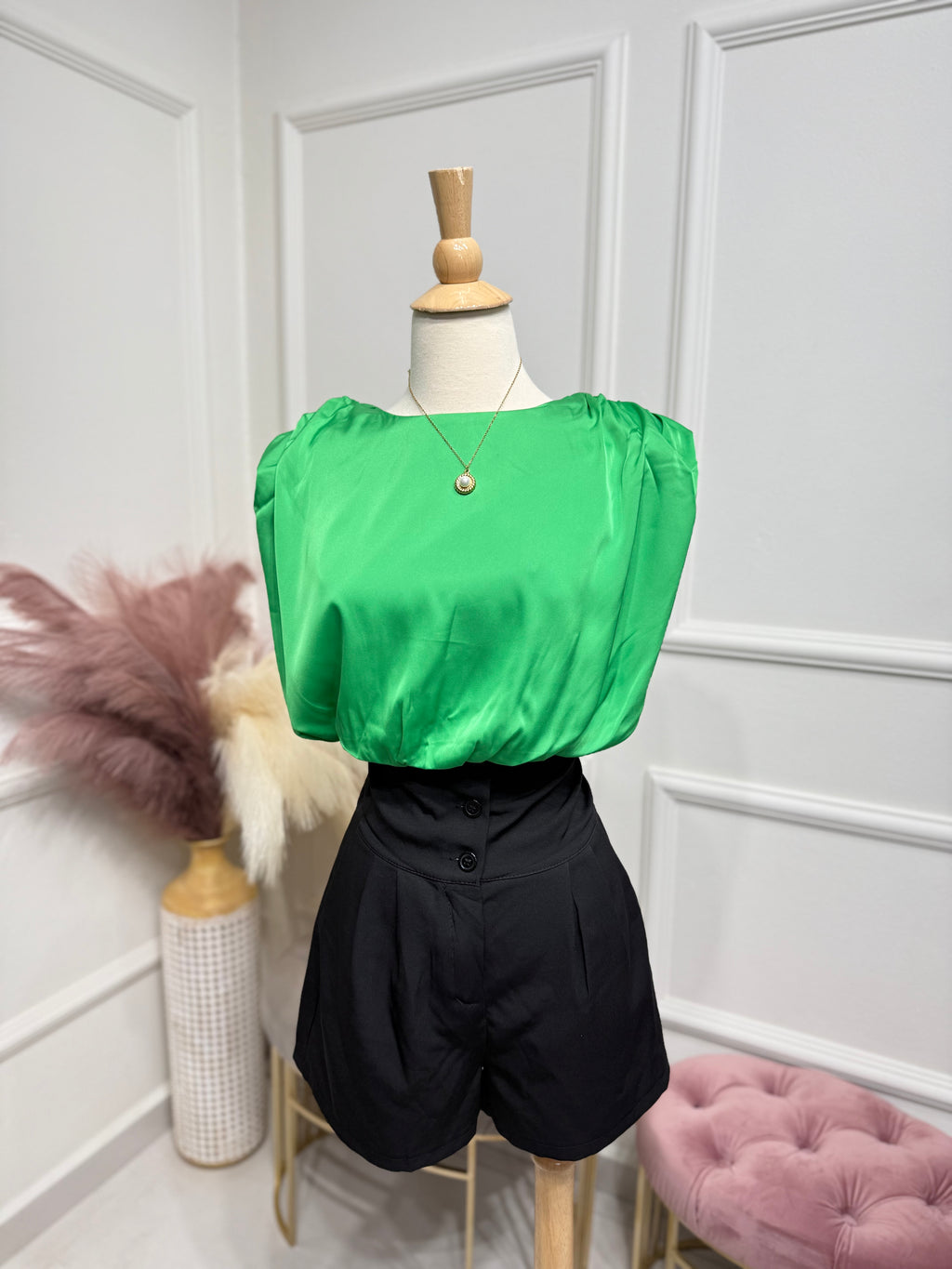 Green blouse elegant