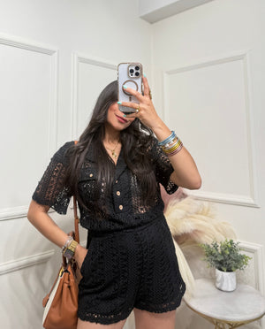 Black Bohemian Romper