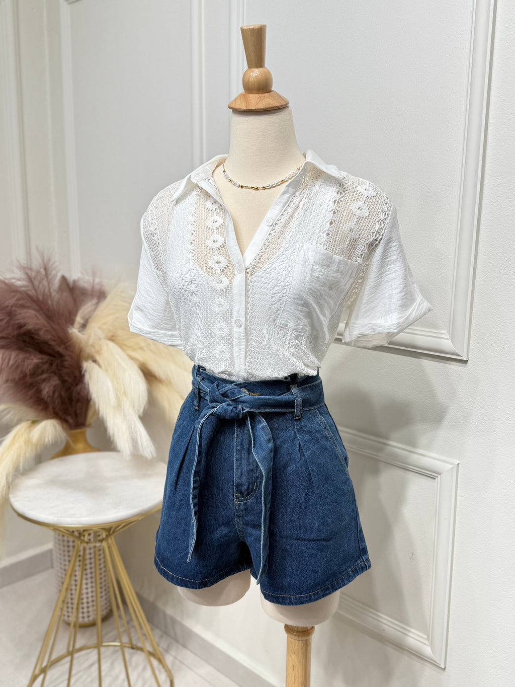 Tropical white blouse