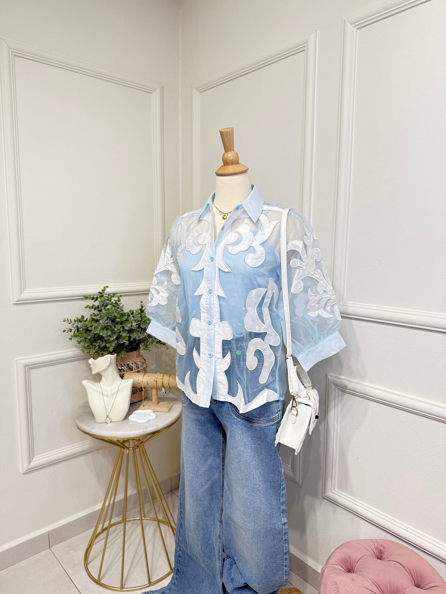Blue blouse set