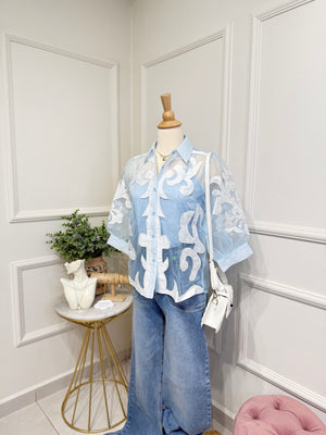 Blue blouse set