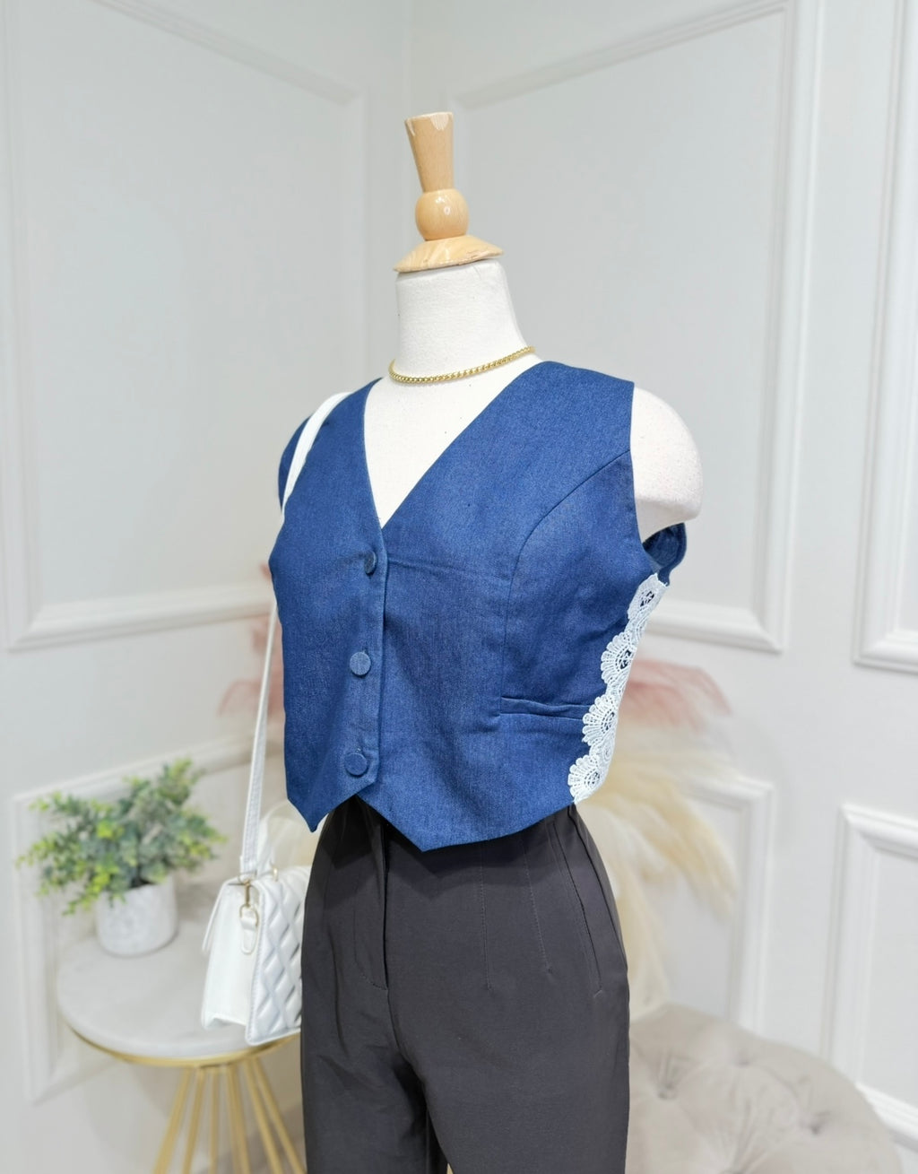 Denim like vest