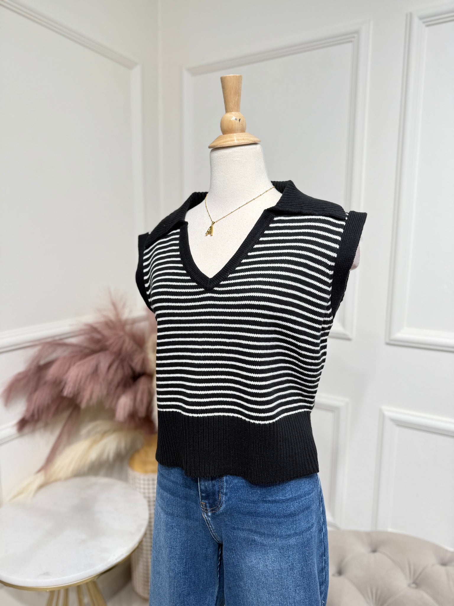 Knit blouse black