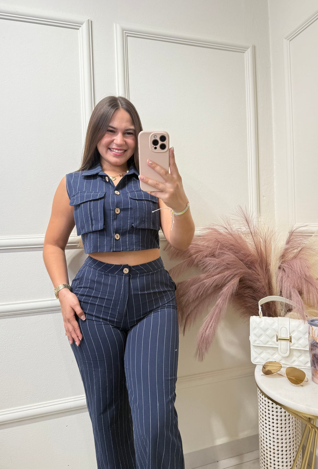 Navy líneas set