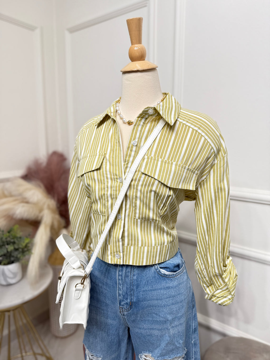 Trendy olive blouse