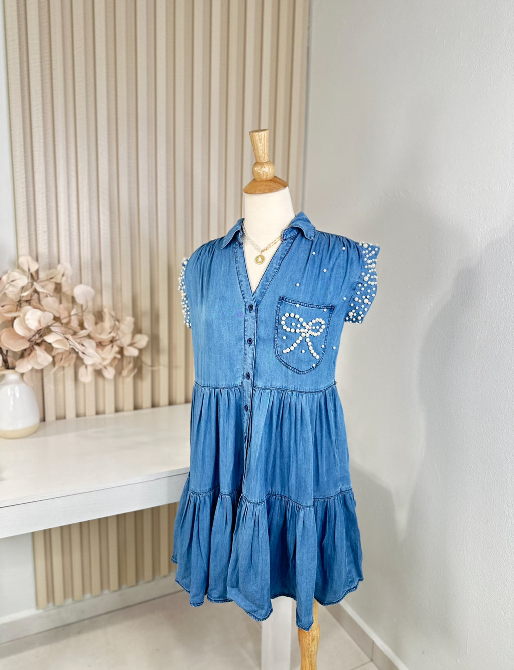 Coquette denim dress