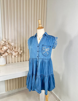 Coquette denim dress