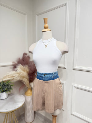 Cream Denim Short