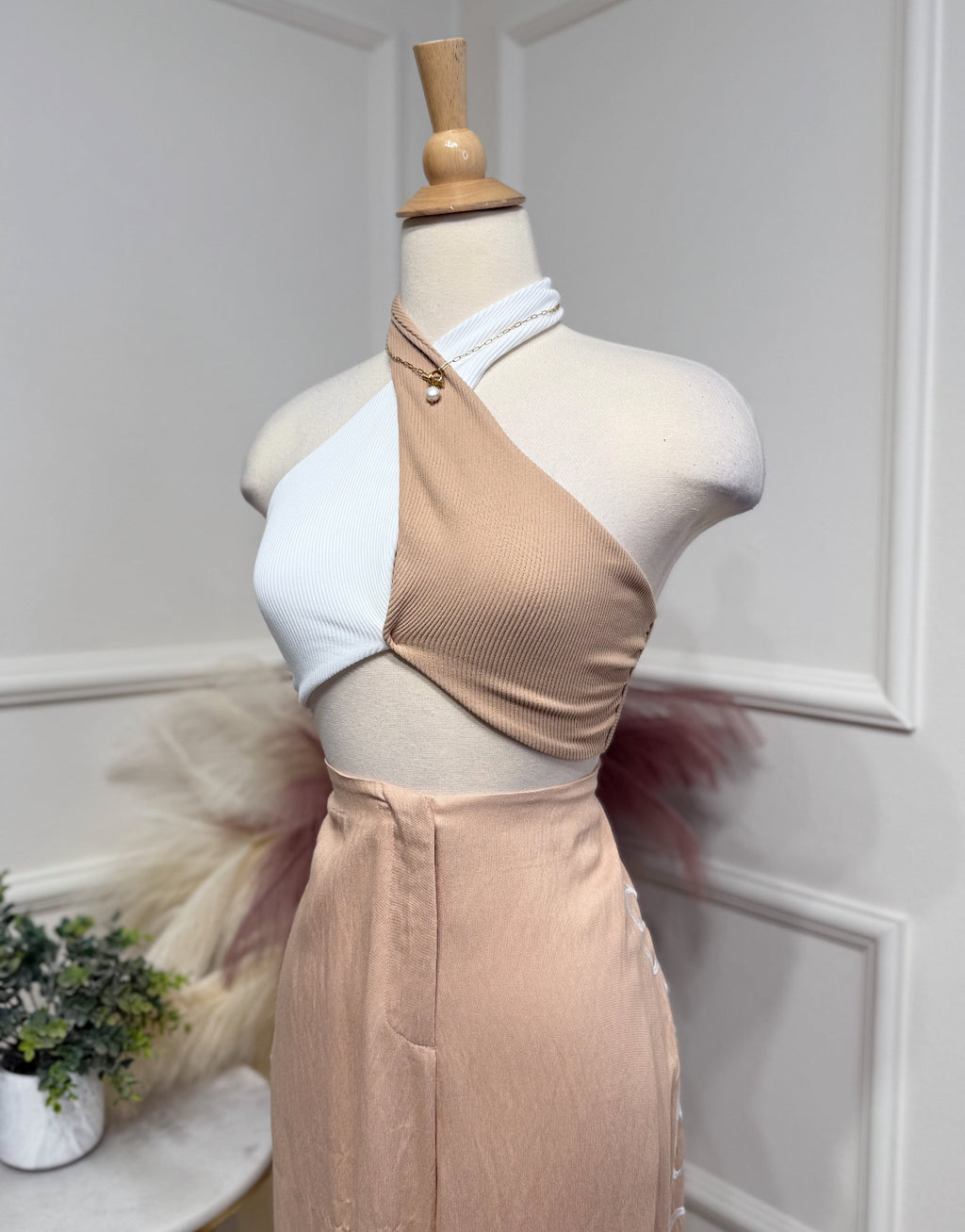 White & Cream Top One Size