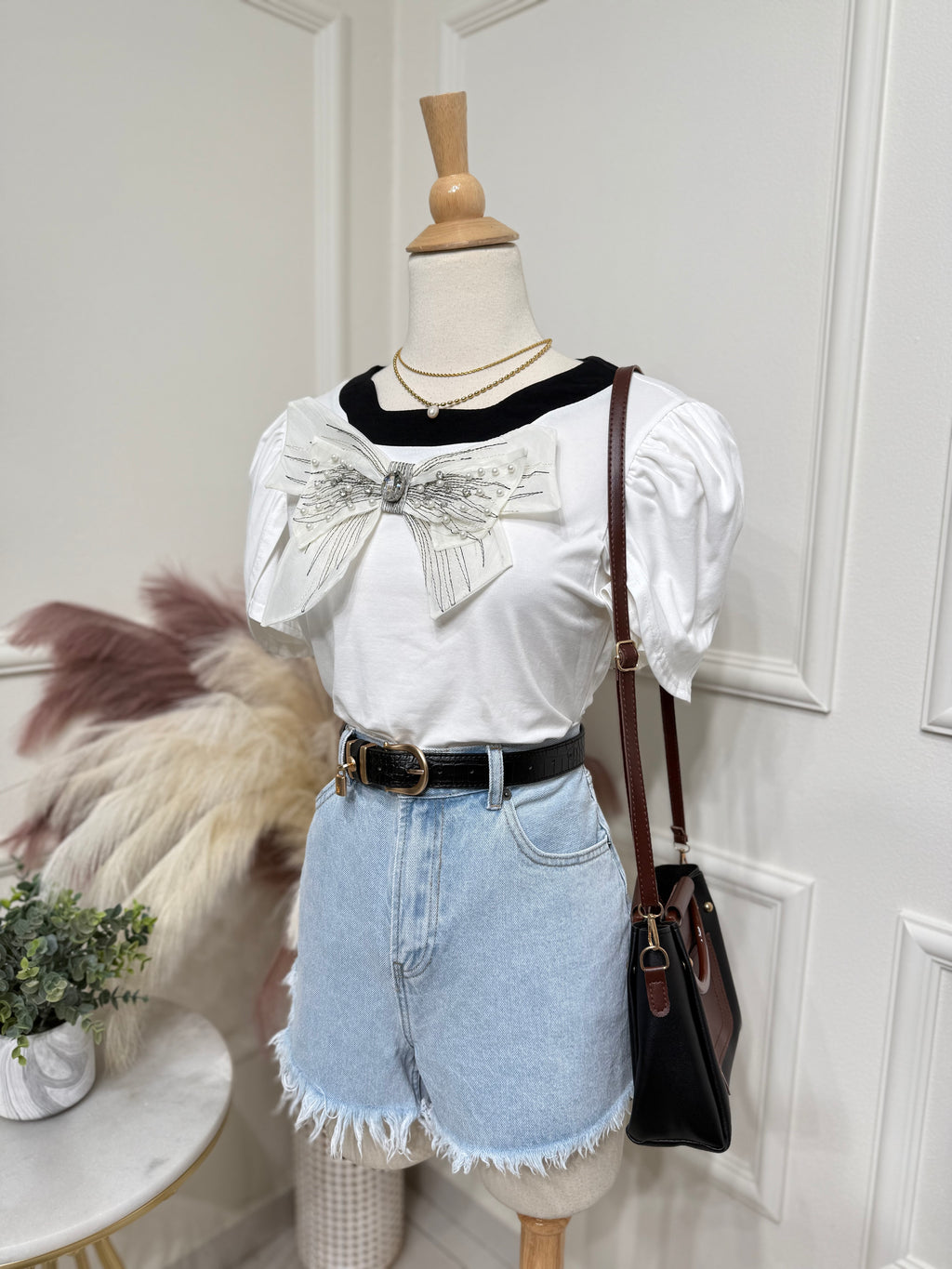 White Bow Blouse