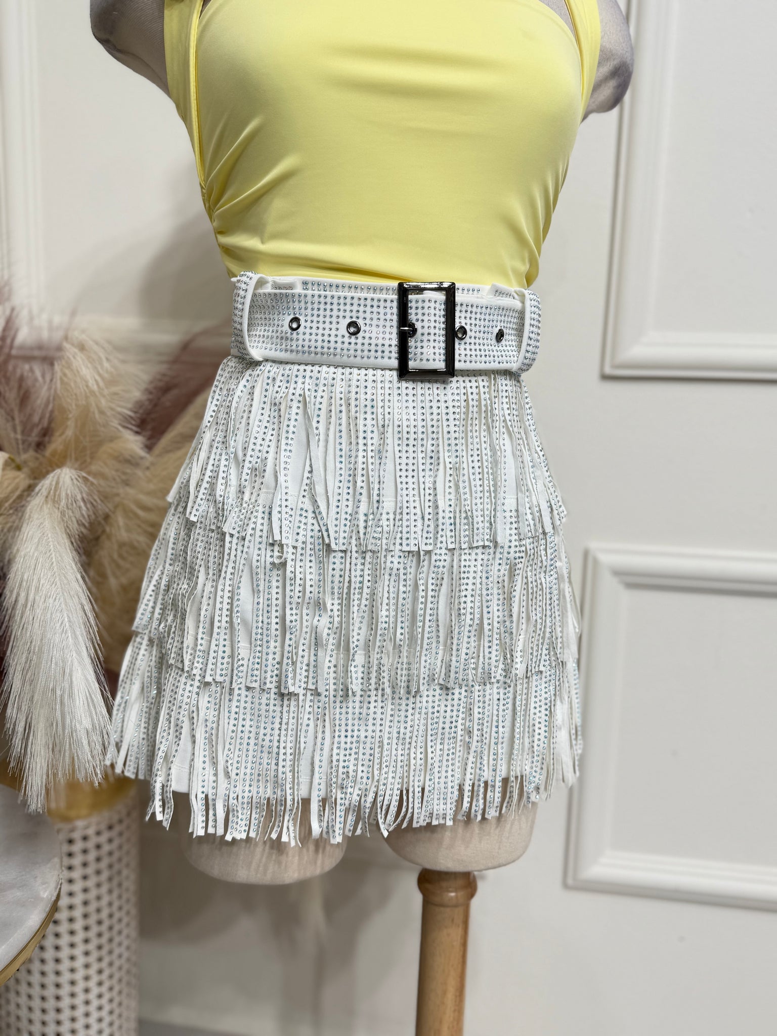 White Sparkly Skort