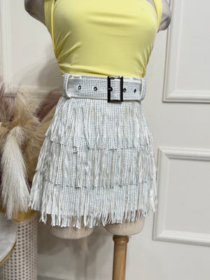 White Sparkly Skort