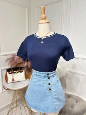 Knit top navy
