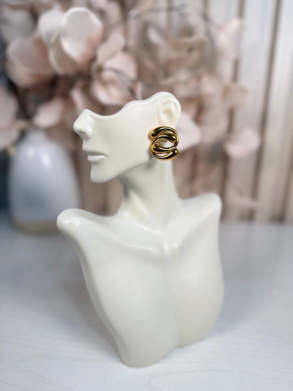 Double C Gold Earrings